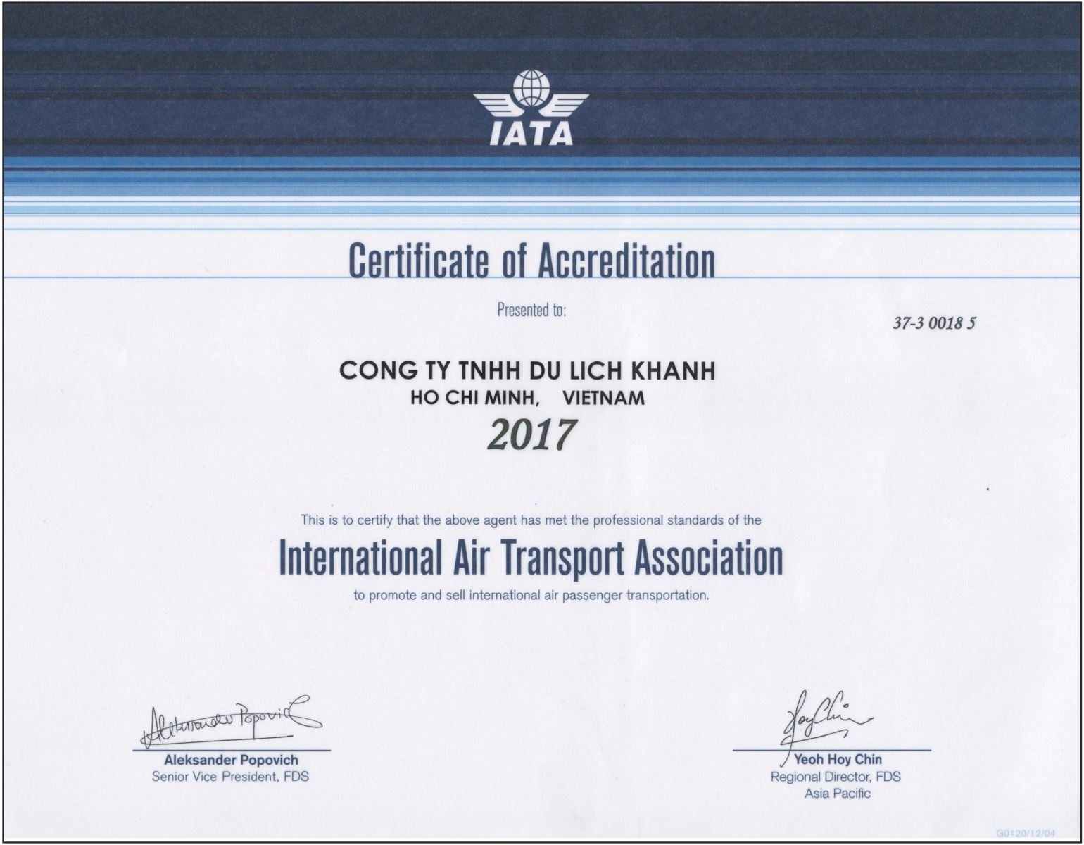 Khanhtravel chính thức trở thành thành viên của Hiệp hội Vận tải Hàng Không Quốc tế (International  Air Transport  Association – IATA)